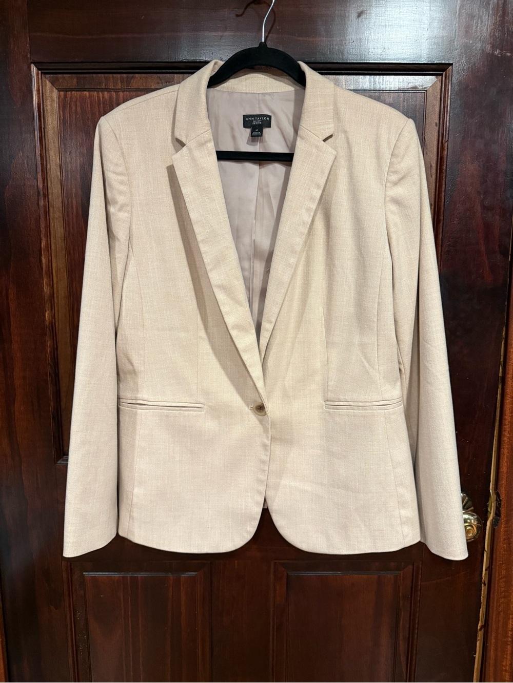 Ann Taylor Factory Outlet Cream Tailored Single-Button Blazer
